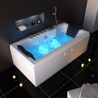 Whirlpool Badewanne mit Lichttherapie LAGUNA M weiß - Pure 180 x 90 cm