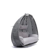 Polyrattan Hängesessel TWIN grau - Korb + Kissen