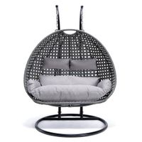 Polyrattan Hängesessel TWIN grau - inkl. Regenabdeckung