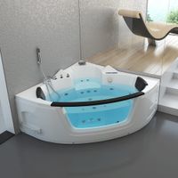 Whirlpool Badewanne mit Lichttherapie LAGUNA L - weiß 157 x 157 cm