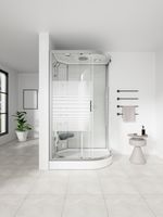 Dampfdusche WHITE PEARL - 120 x 80 cm Rechts
