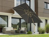 Schneider Ampelschirm RHODOS TWIST WOODY ca. 300 x 300 cm, anthrazit