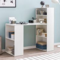 Schreibtisch mit Regal 120 x 120 x 53 cm Weiß