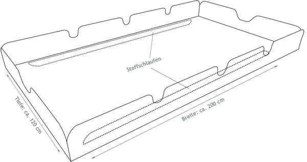 Sonnendach 200 x 120 cm Swingtex elfenbein