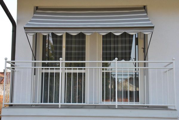 Klemmmarkise grau gestreift 350 cm