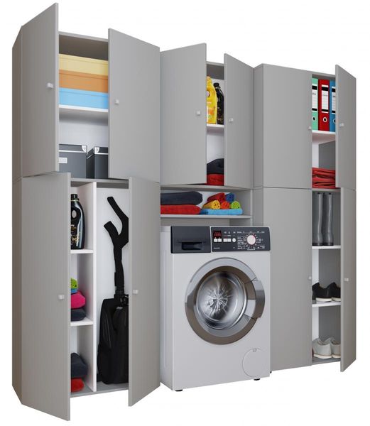 my home Kleiderschrank Lona / Grau