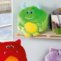 Plüschkissen "Little Monsters" grün - 2er Pack