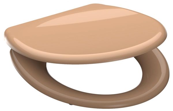 WC-Sitz BEIGE Duroplast Kunststoff Absenkautomatik Schnellverschluss Beige