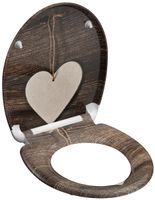 WC-Sitz WOOD HEART Duroplast Kunststoff Absenkautomatik Schnellverschluss Motiv