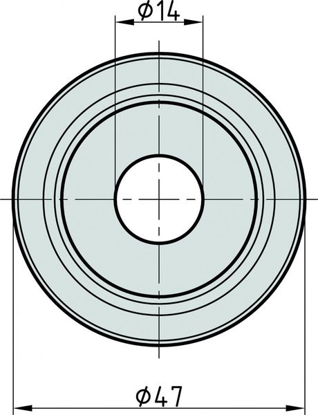 Abdeckrosette Messing zu TS 680