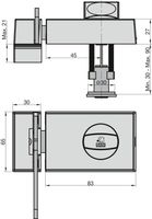 KS500-45 Kastenschloss Sperrbügel (käntig) Silber