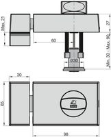 KS500-60 Kastenschloss (käntig) Silber - SS