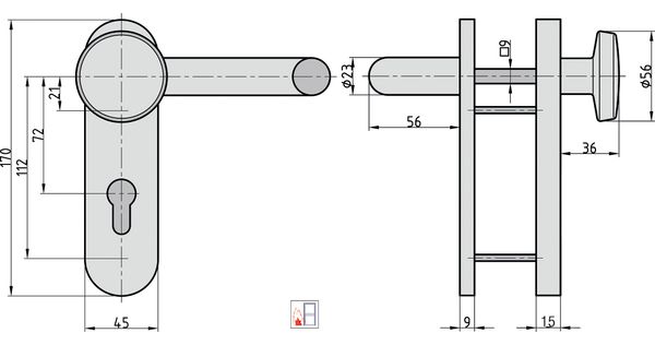 SB/FS 2200K FS-Schutzbeschlag ES1 Alu