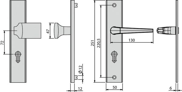 VMS - ES0 Vollmaterial Schutzbeschlag Typ 7900-0101