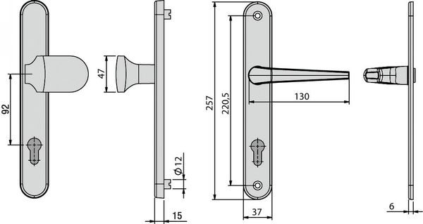 Vollmaterial Schutzbeschlag Schmalrahmenschild rund Typ 7903-0601