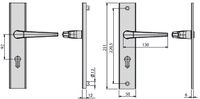 VMS-ES0 ZA Vollmaterial Langschild Schutzbeschlag in Alu Silber