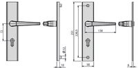 VMS-ES0 ZA Vollmaterial Langschild Schutzbeschlag in Alu Silber