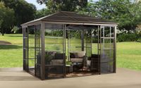 Sojag Aluminium Pavillon und Solarium Castel 10x12 bronze