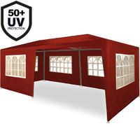 Deuba Festzelt 3x6m mit Seitenwänden und Rundbogenfenster - Rimini - rot