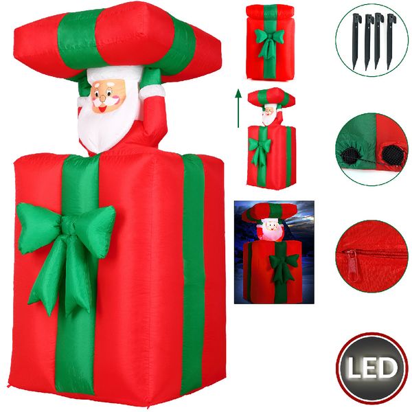 Deuba Weihnachtsmann im Geschenk - aufblasbare Deko