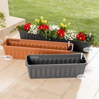 Blumenkasten "Aqua Perfect", 100 cm, Anthrazit - 2er Set