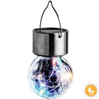 LED-Solar-Leuchtkugeln, Crackle Bunt - 3er Set + 1 Gratis
