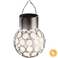 LED-Solar-Leuchtkugeln, Crystal Weiß - 3er Set + 1 Gratis
