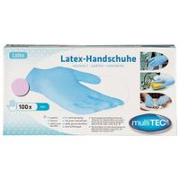 Latex-Einmalhandschuhe, Blau, Größe L - 100er Set