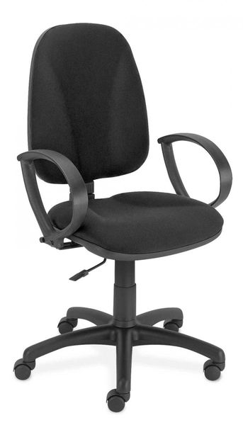 Bürodrehstuhl Economy mit Armlehnen, schwarz