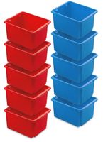 Drehstapelbehälter 32 Liter, blau und rot (10er Sparset)