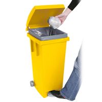 Tret-Abfallbehälter mit Rollen, gelb (2er Set)