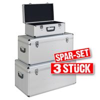 Alurahmen-Transportboxen, 3er-Set, Farbe silber