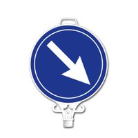 Leitschild "rechts Vorbeifahren"
