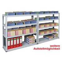 Fachbodenregal mit 12 Böden, lichtgrau