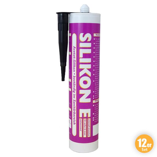 Silikon Fugendicht, Schwarz, 310 ml 12er Set