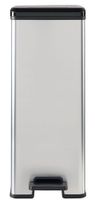 DECO SLIM BIN Abfalleimer 40L mit Fußpedal silber metallic