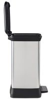 DECOBIN Abfalleimer 30L mit Fußpedal silber metallic