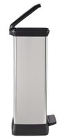DECOBIN Abfalleimer 50L mit Fußpedal silber metallic