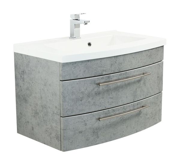 Badmöbel Luna 80 mit runder Front Beton