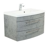 Badmöbel Luna 80 mit runder Front Beton