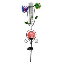LED Solar Stecker mit Regenmesser, Schmetterling