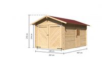 Blockhausgarage Einzel 28 mm mit Schindeln