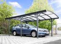 Design Carport, Autoüberdachung Garage Unterstand, ca. 505 x 300 x 192/219 cm - Anthrazit 