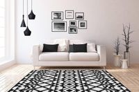 Flachflorteppich Esperanto 725 Schwarz / Weiß