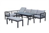 Alu Lounge Garnitur "Maia" inkl. Polsterauflagen – Grau