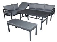 Alu Lounge Garnitur "Maia" inkl. Polsterauflagen – Grau\n\n