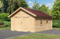 Blockhausgarage 40 mm mit Tor inkl. Schindeln