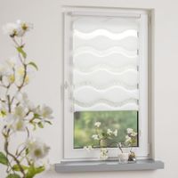 Klemmfix Duo-Rollo 120 x 150 cm 'wave' weiß