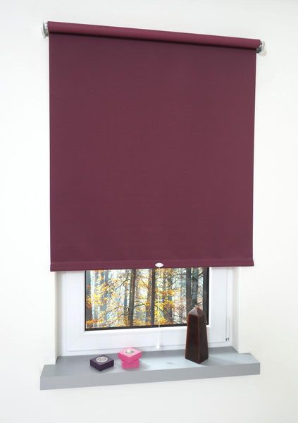 Rollo, Mittelzugrollo Uni Verdunkelung, 102 x 180 cm, brombeer