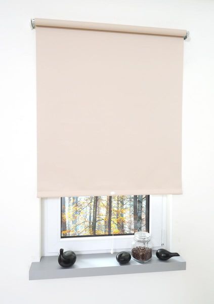 Rollo, Mittelzugrollo Uni Verdunkelung, 82 x 180 cm, cream